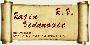 Rajin Vidanović vizit kartica